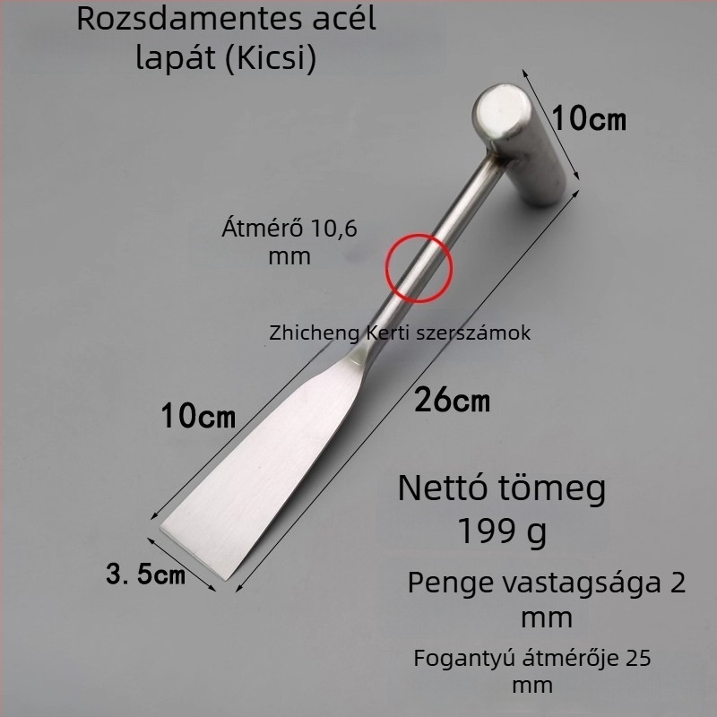 Rozsdamentes acél kertészeti ásó virágok és zöldségek ültetésére, gyomok kiirtására és talaj ásására