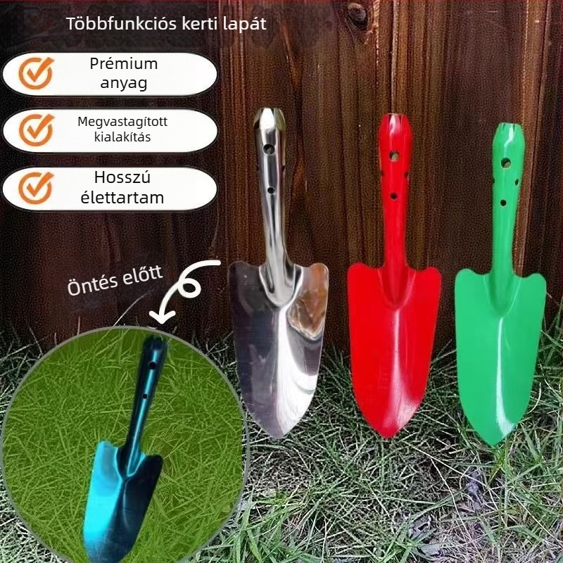 Színes kertészeti ásó talaj ásásához és ültetéséhez, kompakt vasból készült ásó kültéri használatra