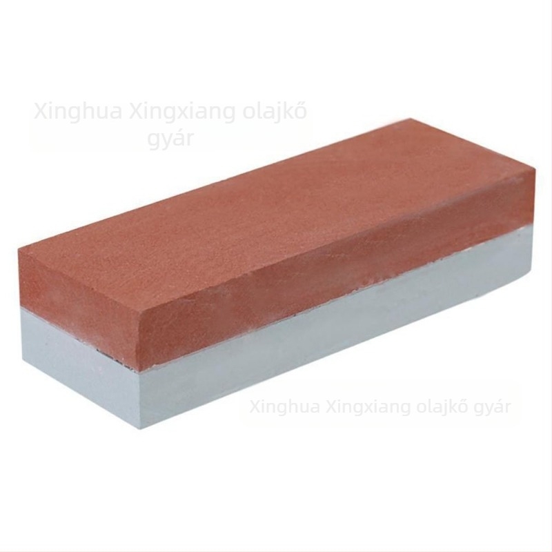 Kétoldalas élező kő, kettős használatú, méret 100×35×22 mm, zöld szilícium-karbid