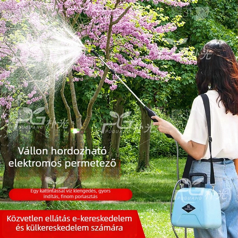 Vezeték nélküli elektromos permetező kerthez — magasnyomású permetező pisztoly Li-ion akkumulátorral, vállon hordozható