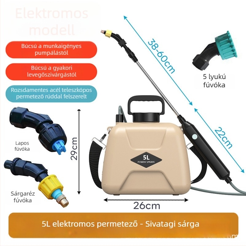 Vezeték nélküli elektromos permetező kerthez — magasnyomású permetező pisztoly Li-ion akkumulátorral, vállon hordozható