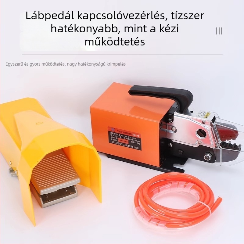AM-10 Pneumatikus terminál-crimpelő gép, 0,25–10 mm cserélhető mátrixokkal