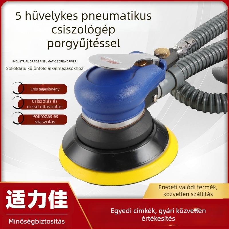 5–6 hüvelykes pneumatikus csiszoló, faipari csiszoló és autópolírozó porgyűjtő rendszerrel