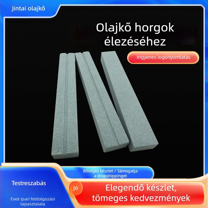 Horgászhorog élező kő, kétoldalas olajos kő horogokhoz, különleges alakú horog számára különböző méretekhez