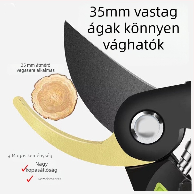 Guchi Ágvágó – metszőolló ágakhoz és gyümölcsfákhoz, kertészeti olló puha gumírozott nyéllel, SK-5 ötvözetű acél, vágási átmérő 3,5 mm