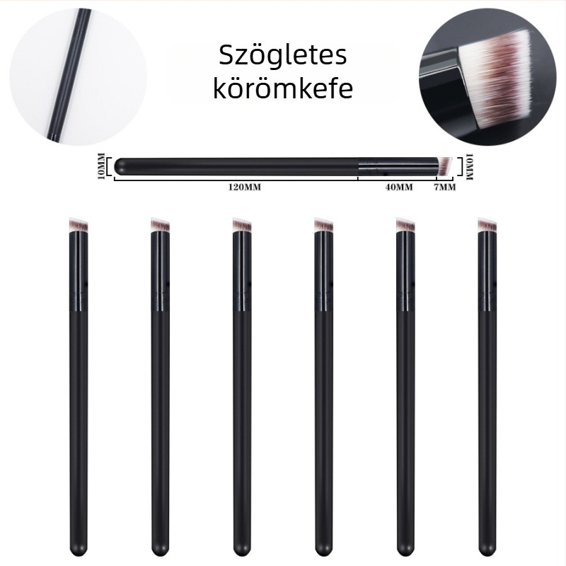 Egyszálas köröm ecset puha szőrrel, multifunkcionális köröm- és sminkecset, fa nyél
