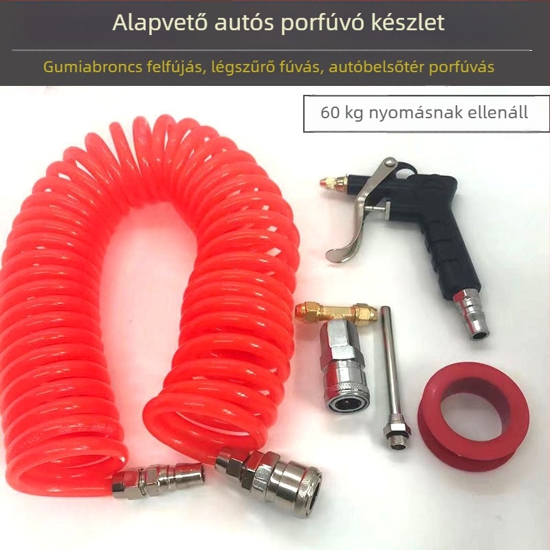 9 m EVA/PE rugós csővel rendelkező pneumatikus porfújó pisztoly készlet