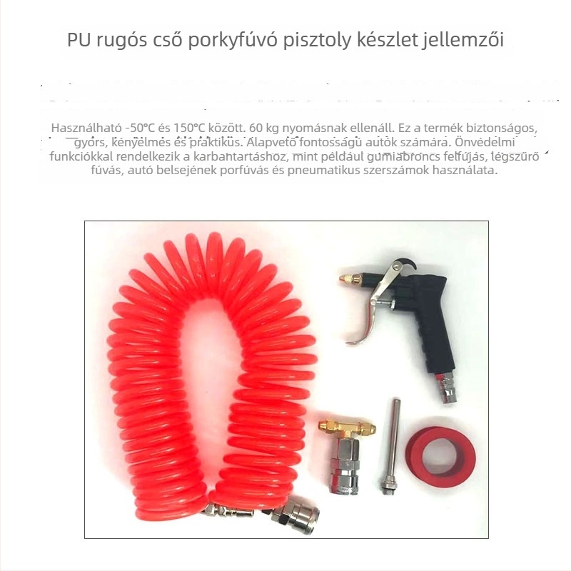 9 m EVA/PE rugós csővel rendelkező pneumatikus porfújó pisztoly készlet