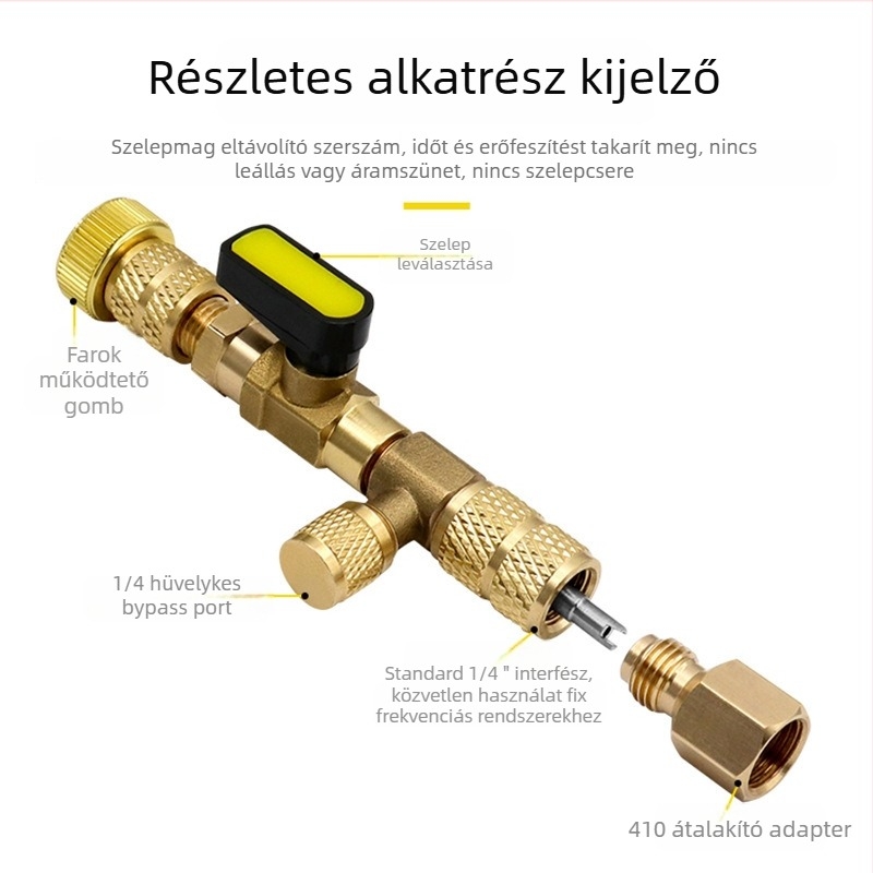 Autóklíma szelepkor betöltő- és leszerelő eszköz – otthoni javítás, hűtőközeg nélkül