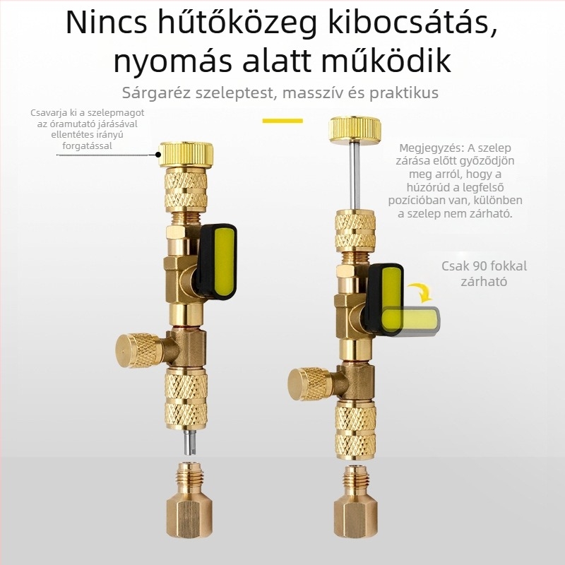 Autóklíma szelepkor betöltő- és leszerelő eszköz – otthoni javítás, hűtőközeg nélkül