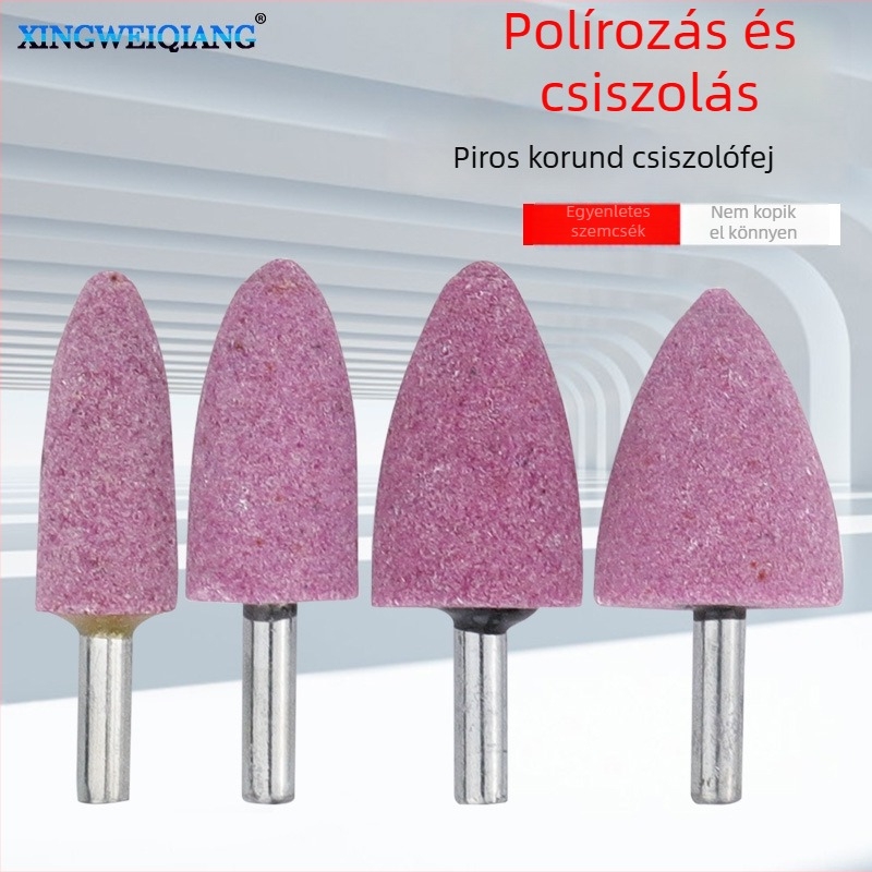 Kónuszos csiszolófej fémek csiszolásához és polírozásához, vörös korund