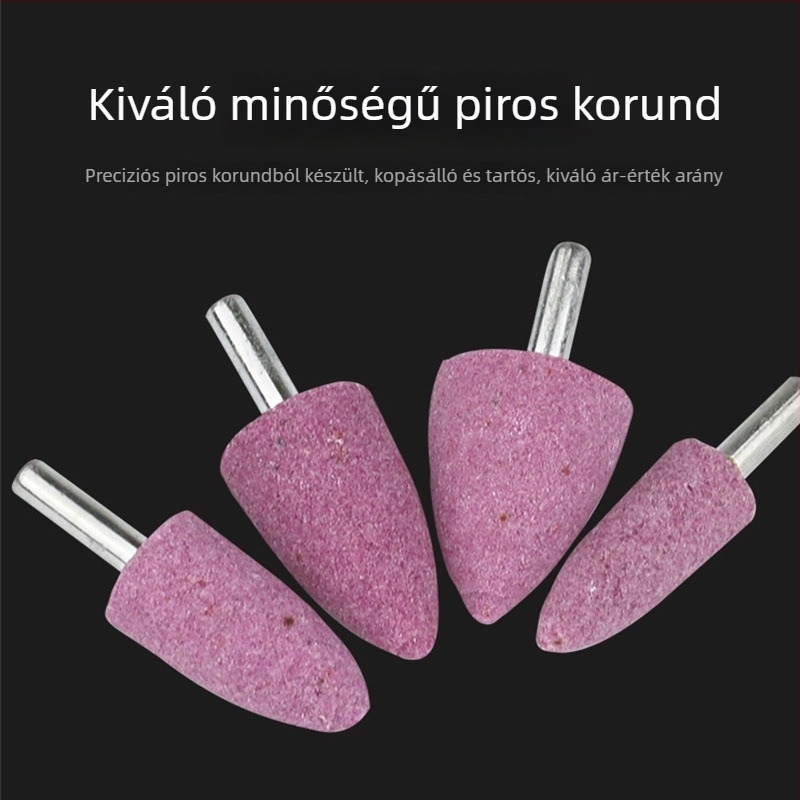 Kónuszos csiszolófej fémek csiszolásához és polírozásához, vörös korund