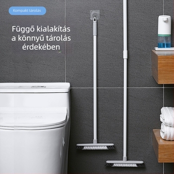 Kihúzható, többfunkciós padlókefe fürdőszobához, hosszú nyéllel és merev sörtékkel, ideális a falak közötti fugák és a csempék tisztítására
