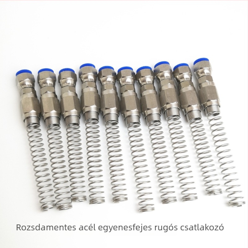 304 rozsdamentes acél spray pisztoly diafragmaszivattyú, festékcső, univerzális menetes csatlakozó és hajlítás elleni rugó