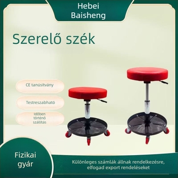 Kör alakú autójavító szék, állítható magasságú, polírozó szék, PU szivaccsal