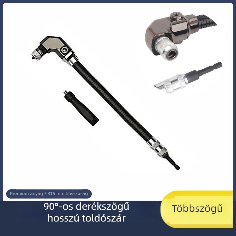 90 fokos multifunkcionális tokmányos adapter szögfúróhoz, keskeny helyekhez, univerzális autójavító eszköz