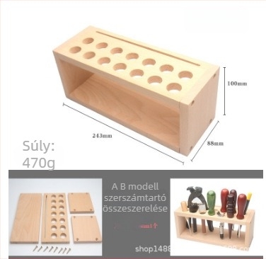 Bükkfából készült eszköztartó állvány, kézzel készített DIY szervező bőr eszközökhöz