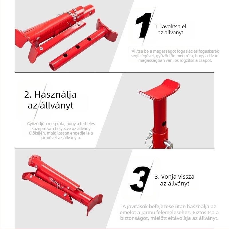 Összecsukható autószerelő biztonsági állvány