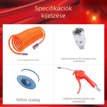 ELUAN Négy részes pneumatikus szerszámkészlet csendes légkompresszorhoz — porfúvó pisztoly kis kompresszorhoz