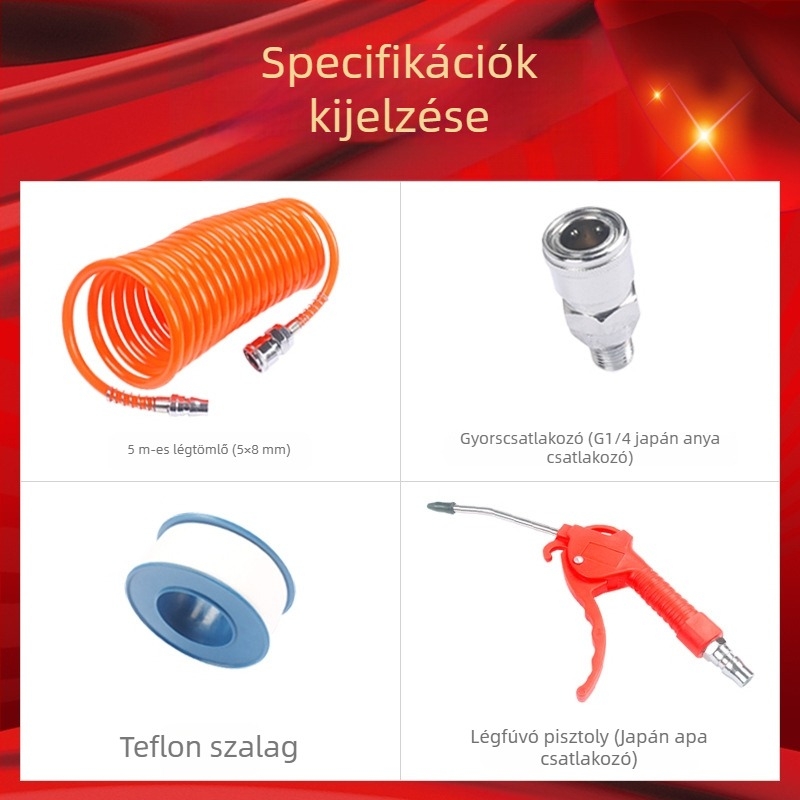 ELUAN Négy részes pneumatikus szerszámkészlet csendes légkompresszorhoz — porfúvó pisztoly kis kompresszorhoz