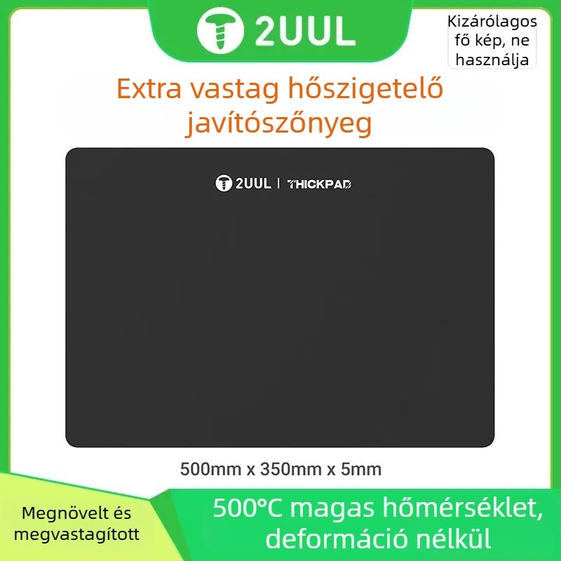 2UUL Kibővített és Vastagabb Szigetelő Alátét, 500°C-ig Hőálló, Nem Deformálódó Szilikon Alátét Mobiltelefon Javításhoz, Csúszásmentes és Antistatikus