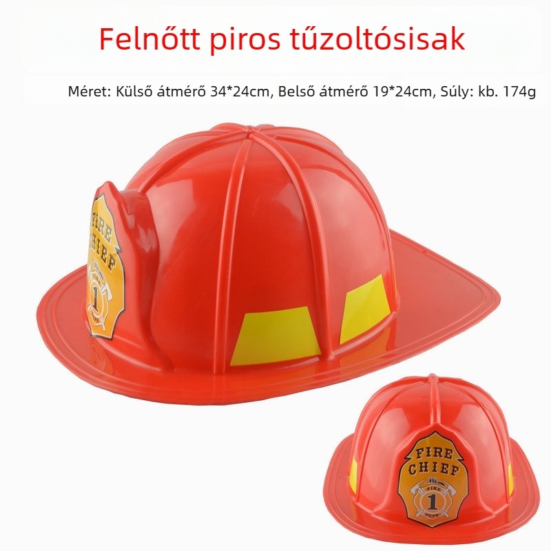 Felnőtt piros tűzoltó sisak szerepjátékhoz