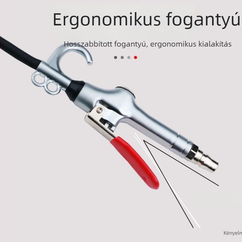 Pneumatikus porfújó pisztoly, magas nyomású, kihúzható fúvócsővel, autókhoz