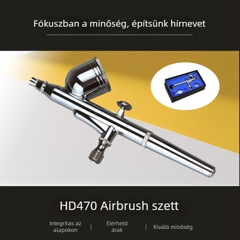 HD-470 Aerográfkészlet művészethez, modellfestéshez, tortadíszítéshez, köröm művészethez és tetoválásokhoz