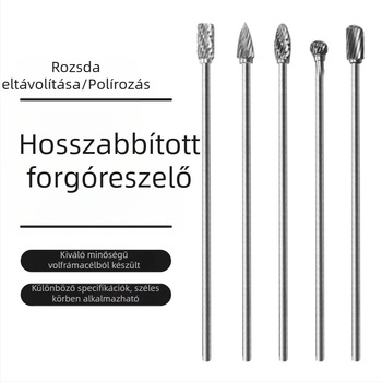 Karbid forgó burr hosszú nyeleivel, gyémántos csiszolófej fémhez és fához, univerzális csiszoló- és polírozó eszköz elektromos fúróhoz