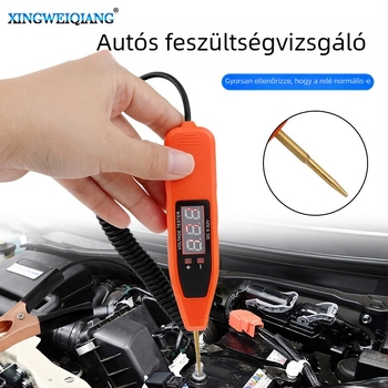 Digitális autóvillamos teszt toll LCD kijelzővel, 5–32V, relé és akkumulátor áramkörhibák diagnosztikája