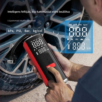 Hordozható vezeték nélküli elektromos autógumi pumpa, 25 hengerrel, 6000 mAh akkumulátorral