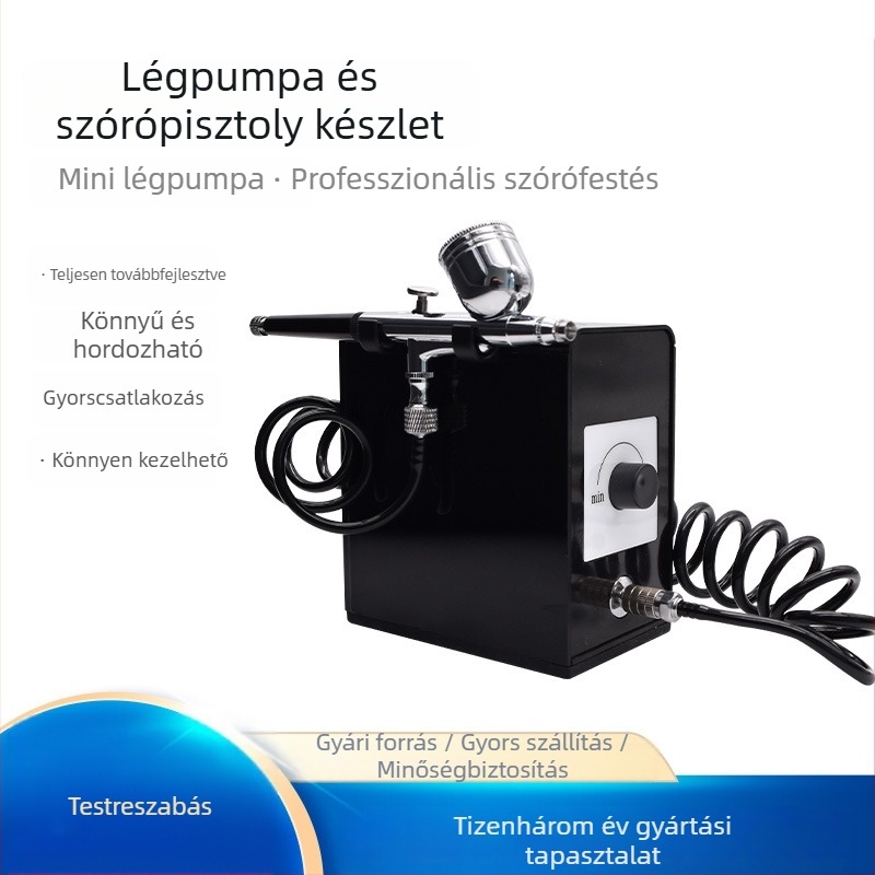 Csendes dupla akciós airbrush készlet manikűrhöz és modellezéshez