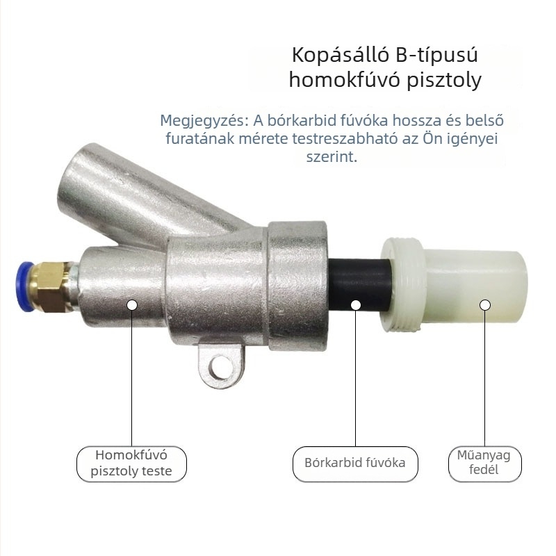 Homokfúvó pisztolyhoz készült bor-karbid dűzsa (kopásálló, B-type) - tiszta bor-karbid