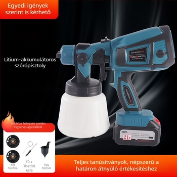 Lítium-akkumulátoros elektromos spraypisztoly, magasnyomású, hordozható latex festékhez