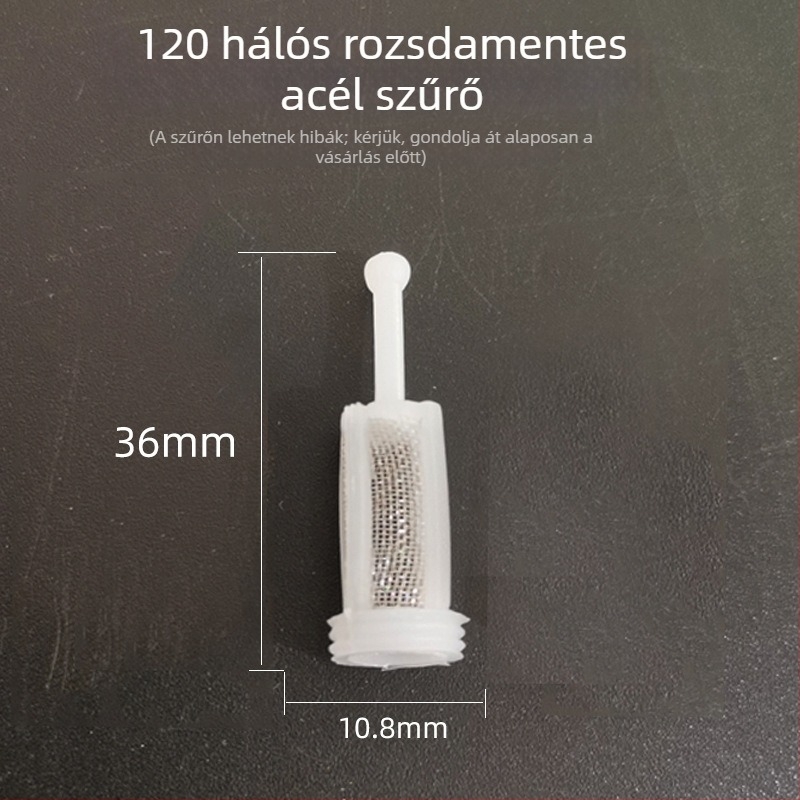 120 háló szűrő lőpisztolyhoz felső tartályhoz, rozsdamentes acélból, beépített festéktölcsérrel, SATA/DAVIS kompatibilis