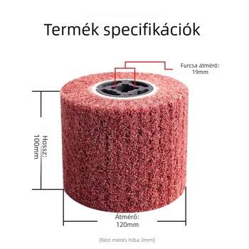 Keresztmagú sarokcsiszolóhoz való huzalos szálcsiszoló kerék, 60/80/120 szem, nylon rostos polírozó kerék