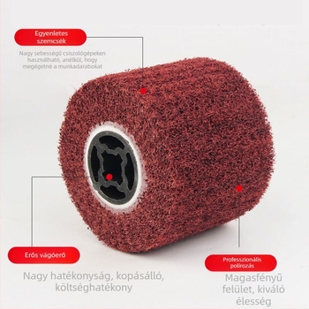 Keresztmagú sarokcsiszolóhoz való huzalos szálcsiszoló kerék, 60/80/120 szem, nylon rostos polírozó kerék