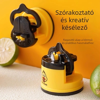 Little Yellow Duck késélező eszköz vákuumos talppal, konyhai késekhez és ollókhoz