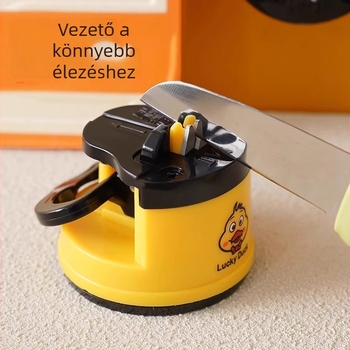 Little Yellow Duck késélező eszköz vákuumos talppal, konyhai késekhez és ollókhoz