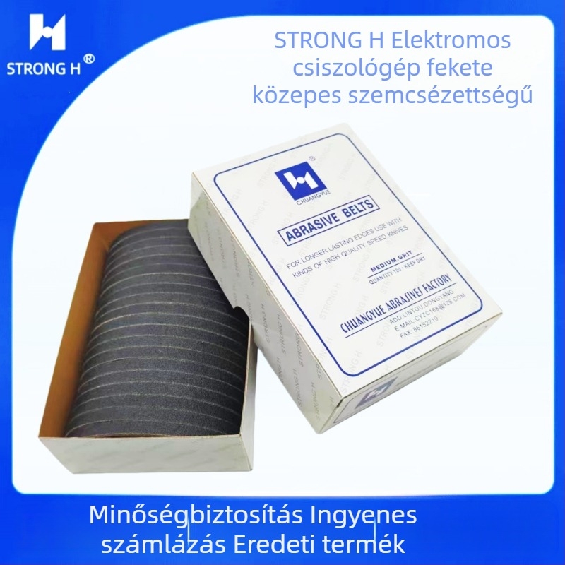 Strong H elektromos ollóhoz való csiszoló szalag, textil hátlappal, 6,3 mm szélesség, modell 181C2-2, közepes és extrafin szemcse