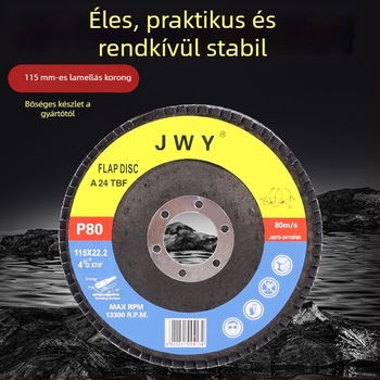 Flap korong szögcsiszolóhoz, csiszoláshoz és polírozáshoz rozsdamentes acélból és alumíniumötvözetból