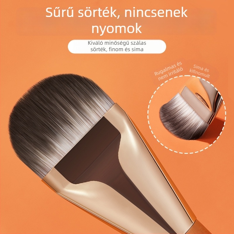 Gecomo ultra vékony, széles nyelvszerű alapozó ecset, zökkenőmentes fedés, lapos fej, puha sörték, fa nyél, hosszúság 16,5 cm