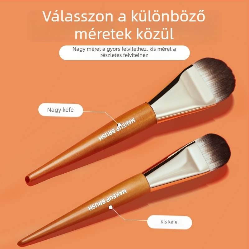 Gecomo ultra vékony, széles nyelvszerű alapozó ecset, zökkenőmentes fedés, lapos fej, puha sörték, fa nyél, hosszúság 16,5 cm