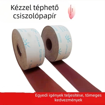TJ103 Kézzel téphető csiszoló vászon tekercs – puha csiszoló anyag, barna korund, abrasív, fa, bútor és fém