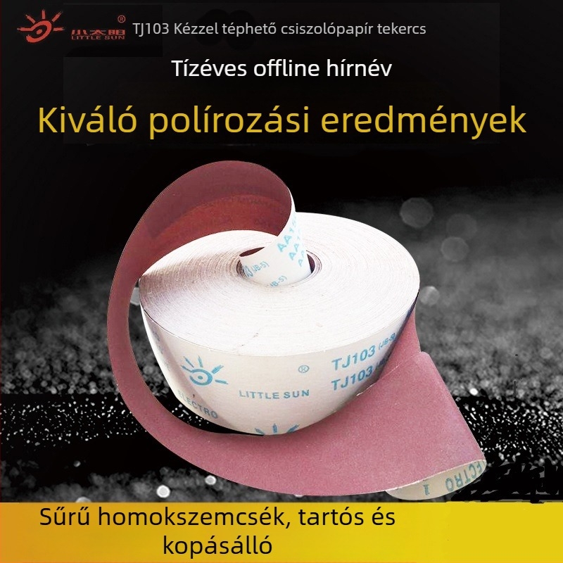 TJ103 Kézzel téphető csiszoló vászon tekercs – puha csiszoló anyag, barna korund, abrasív, fa, bútor és fém