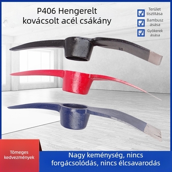 Magas széntartalmú acélból kovácsolt kalapácsfej ipari, bányászati és mezőgazdasági eszközökhöz — 85 mm széles kapa test, teljes hossz 468 mm, modell P406B 6710