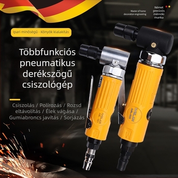 Aslan 90°-os szögű gravírozó csiszolófa fához, pneumatikus polírozó, 3 mm és 6 mm tokmányok