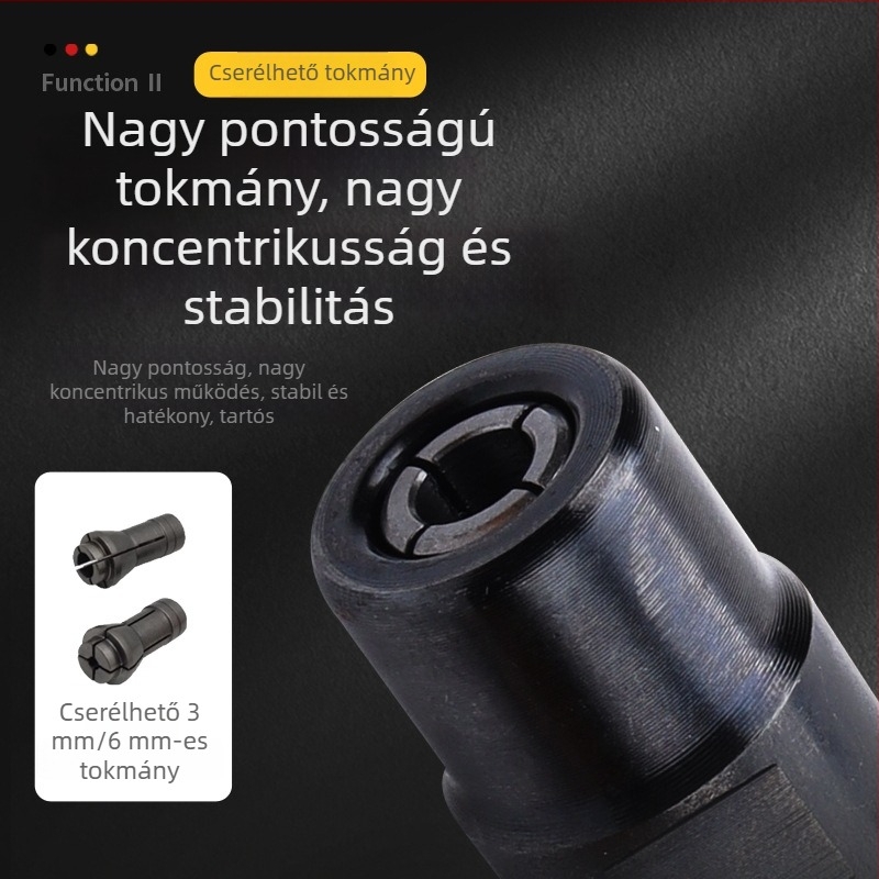 Aslan 90°-os szögű gravírozó csiszolófa fához, pneumatikus polírozó, 3 mm és 6 mm tokmányok