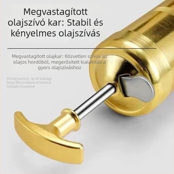 Szakmai minőségű nagynyomású nehéz zsírzópisztoly, kézi működtetés, egyrudas és kétnyújtó rúddal, 800cc kapacitás