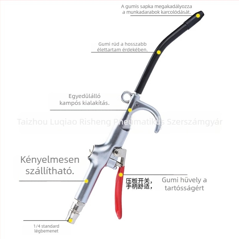 Forgatható egyenes típusú ötvözet porfúvópisztoly kampóval